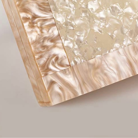 💎 Women Acrylic Evening Clutch bag Glitter Marble Purse Handbag - Picture 8 of 9